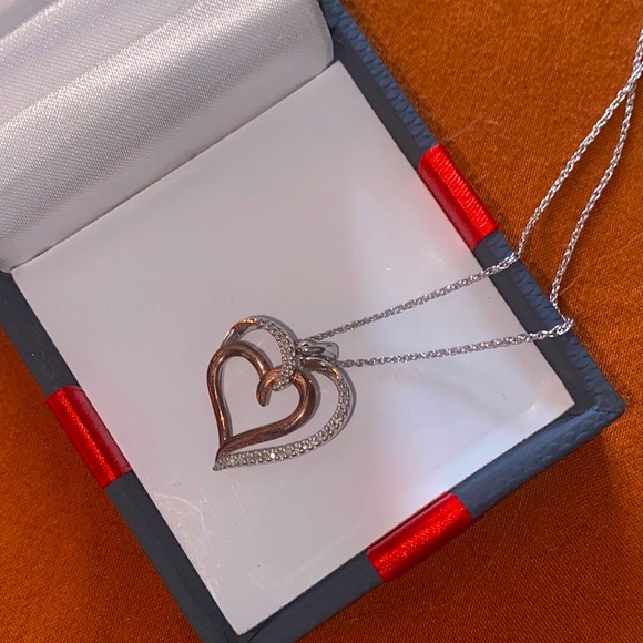 jcpenney Jewelry Double Heart Necklace Silver Chain Small Heart Is